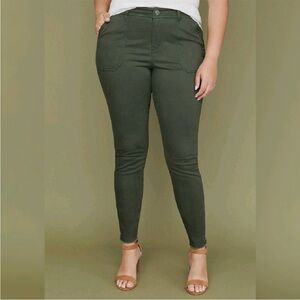 Lane Bryant Utility Skinny Pant Raw Hem Zip Ankle Size 20